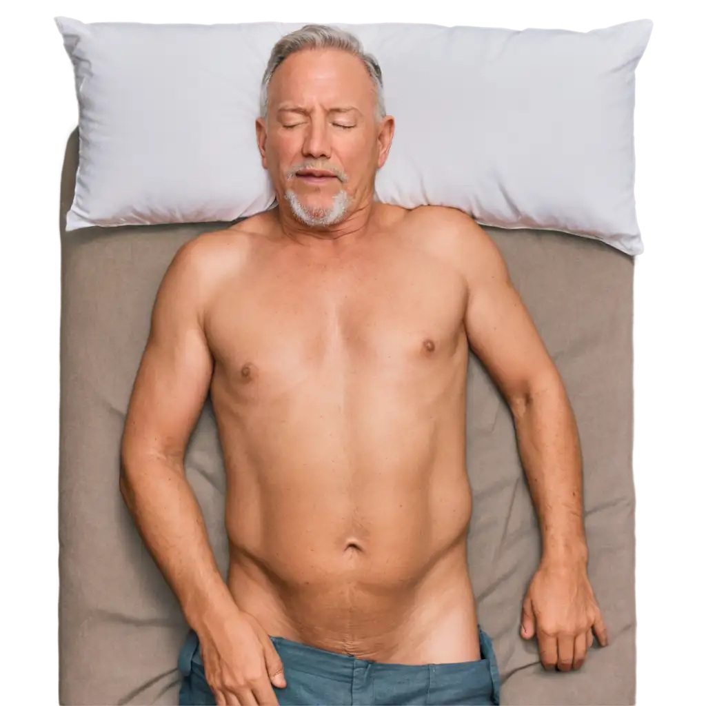 Top-View-PNG-Image-of-Shirtless-Old-Man-Sleeping-on-Bed