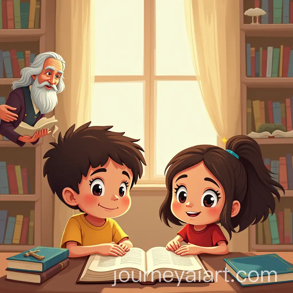 Children-Learning-About-Christianity-with-Christian-Symbols-and-Icons-in-Bright-Study-Room