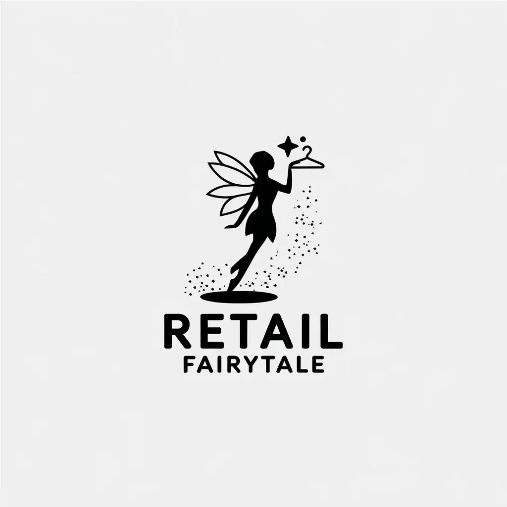 LOGO Design for Retail Fairytale Fairy Hanger Retail Wings and Star Dust Theme