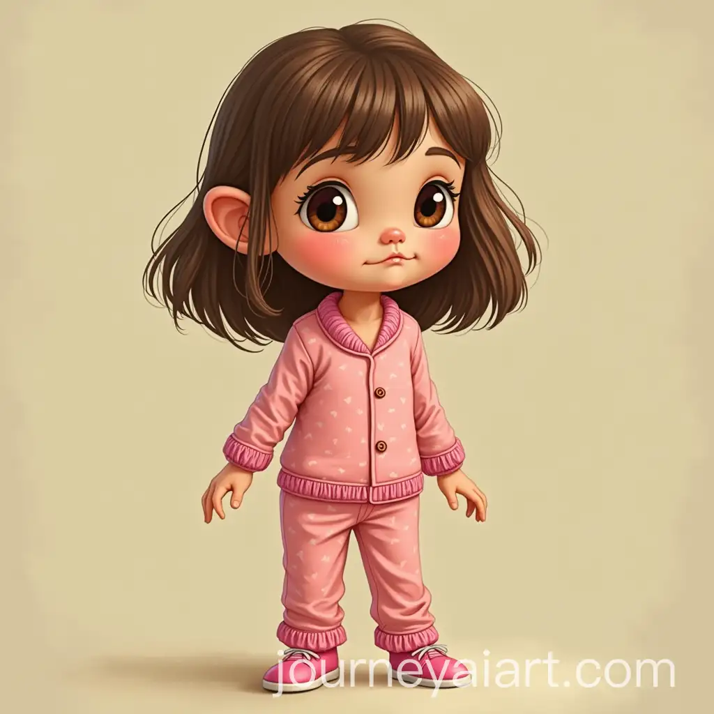 Cute-Young-Girl-in-Pink-Pajamas-with-a-Wise-Expression