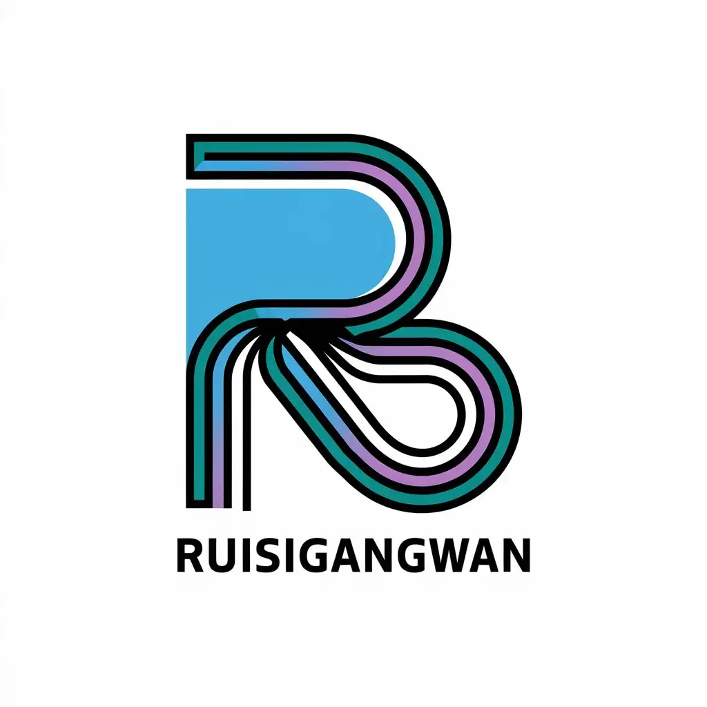 a vector logo design,with the text "Ruisigangwan", main symbol:RS,complex,be used in Education industry,clear background