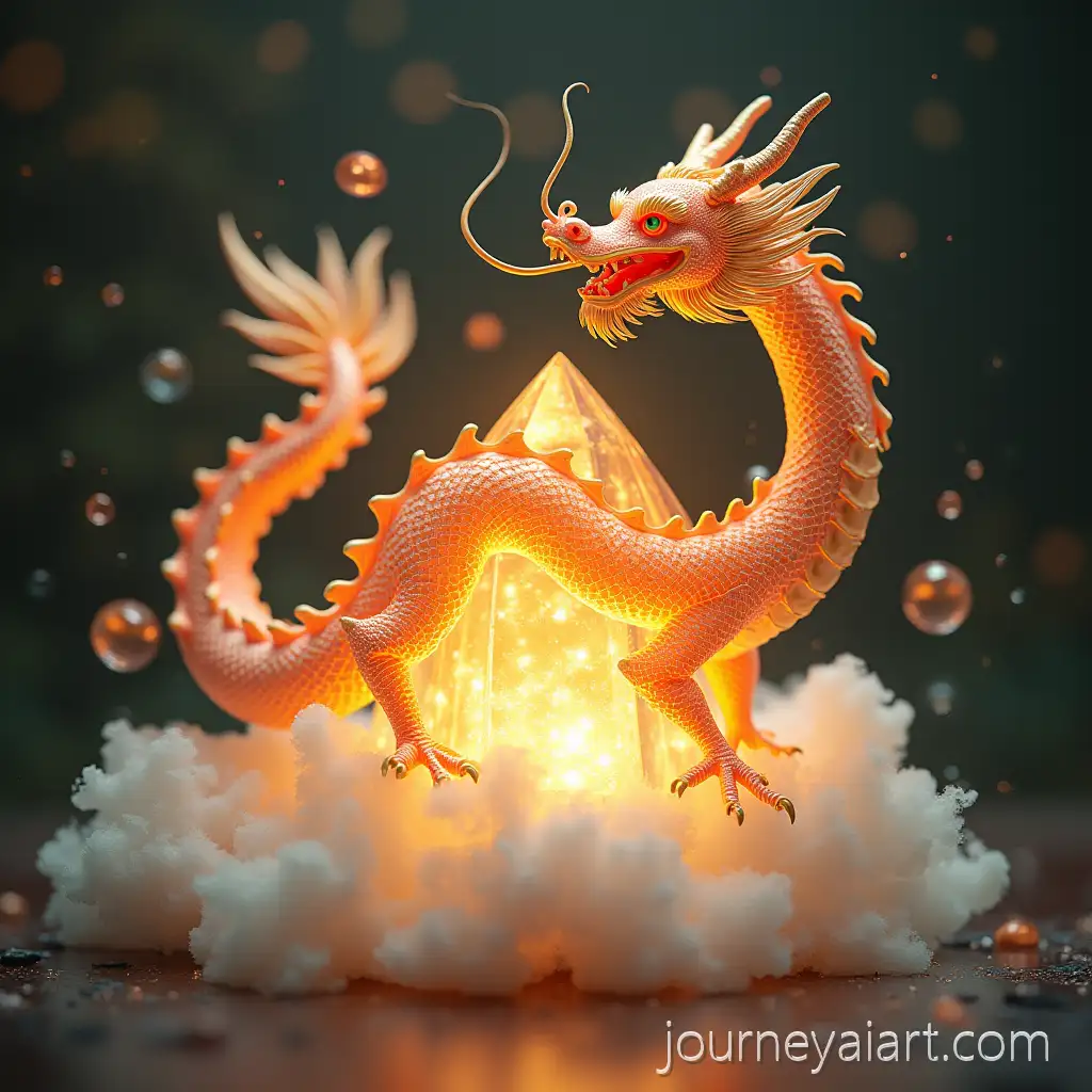 Majestic-Chinese-Golden-Dragon-Circling-a-Glowing-Rainbow-Crystal-in-the-Sky