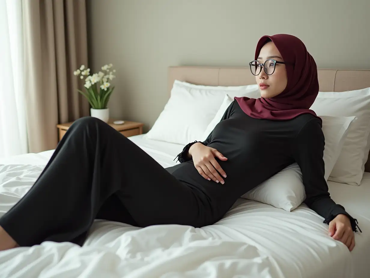 Serene-and-Contemplative-20YearOld-Woman-in-Minimalist-Bedroom