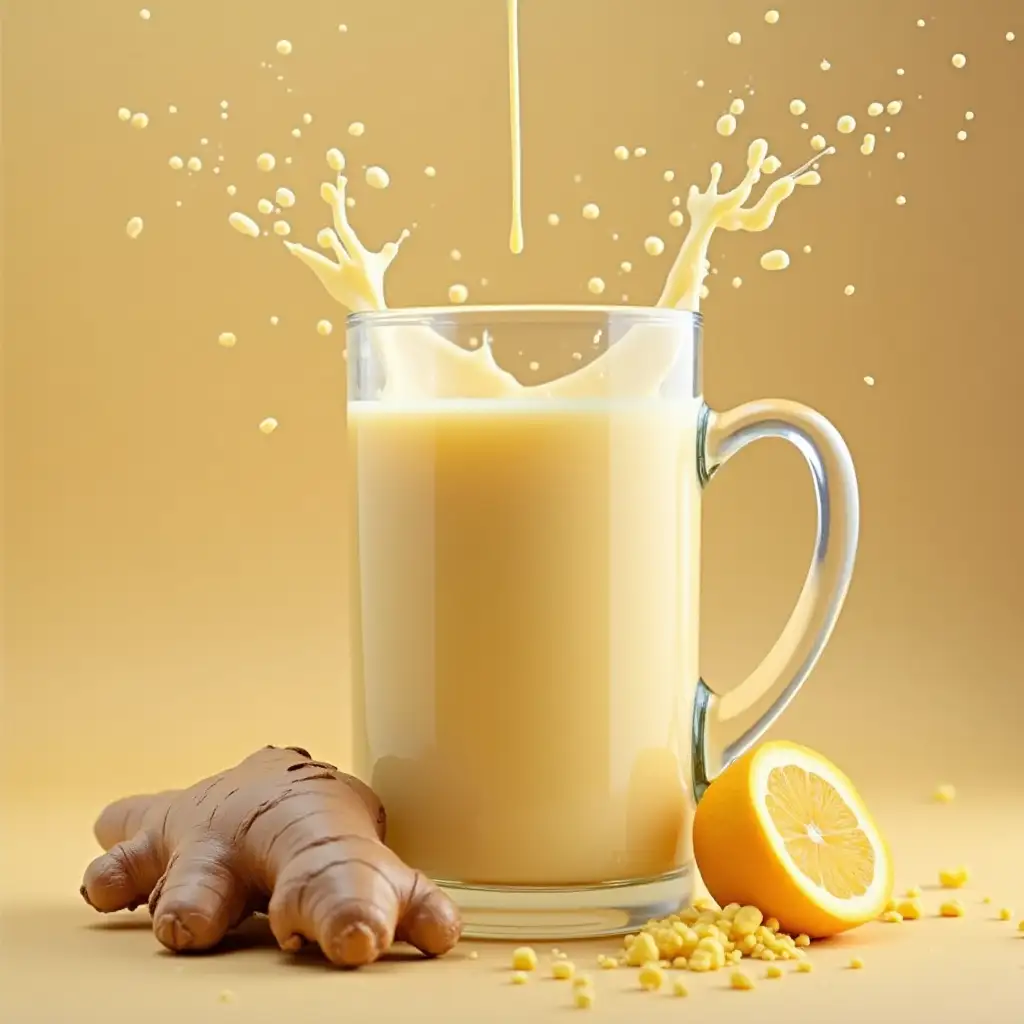 create graphics of ginger milk