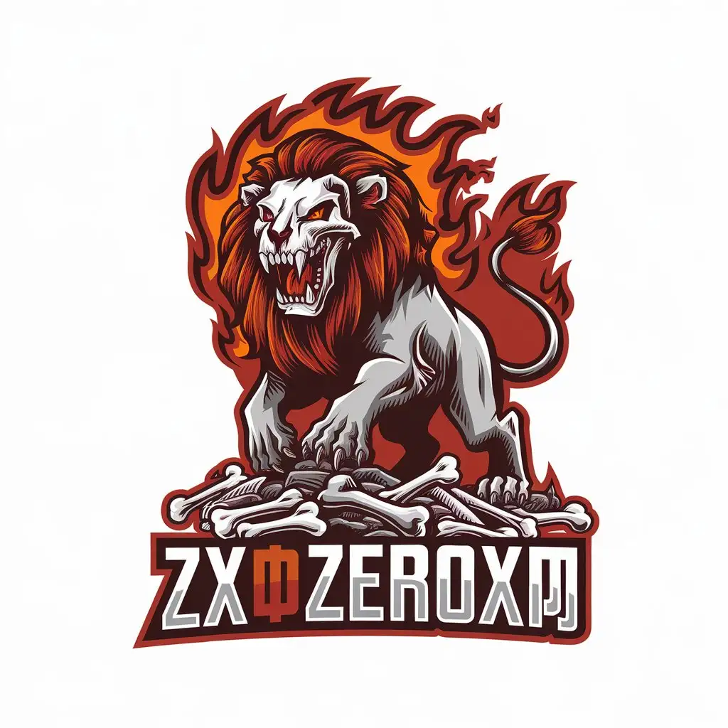 LOGO-Design-For-ZxZerox-Vector-Logo-Design-with-Lion-Skull-and-Fire-Symbols