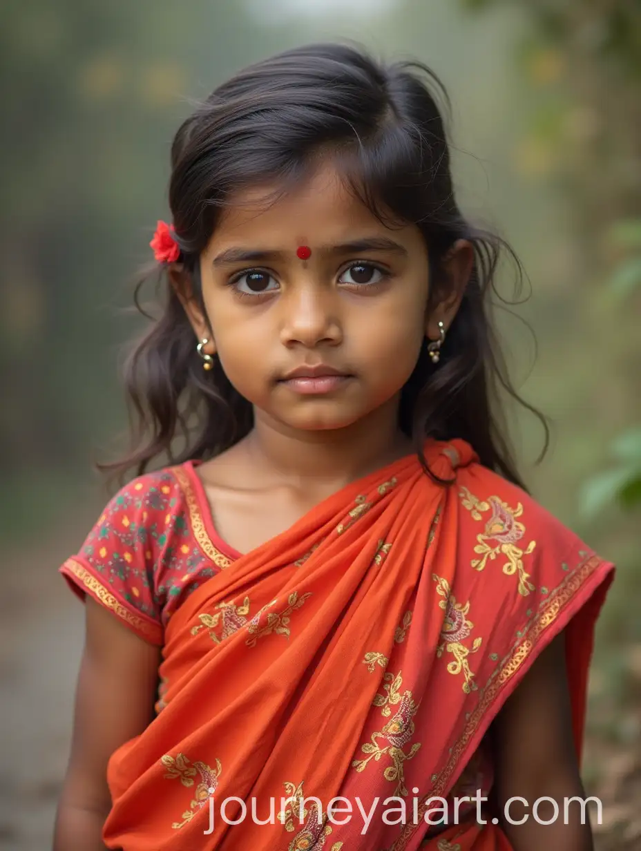 Bangladeshi-Girl-in-Traditional-Sari-Portrait