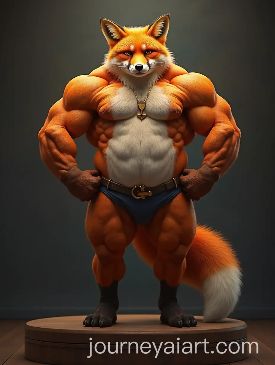 Muscular-Orange-Fox-with-Bodybuilder-Physique-on-Winners-Podium