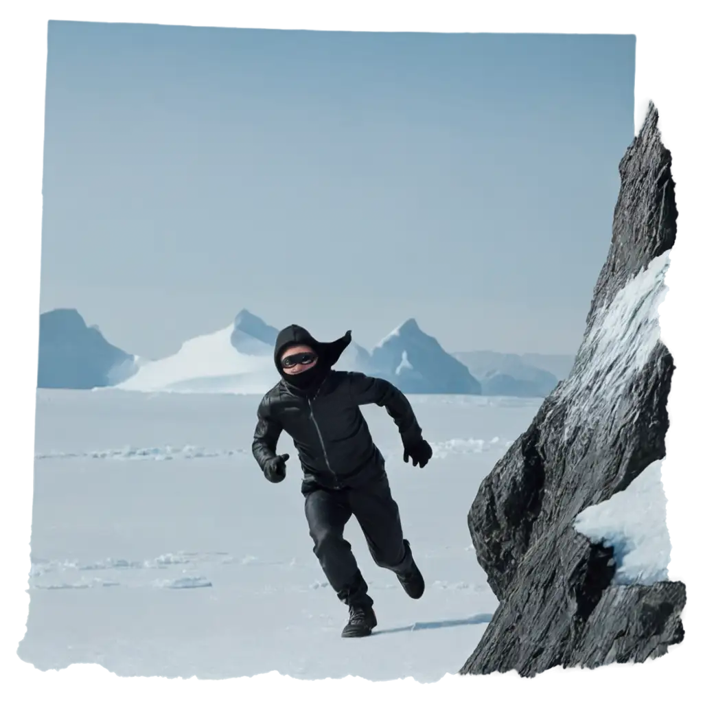 Thief-Running-Towards-Antarctica-HighQuality-PNG-Image-for-Various-Creative-Applications