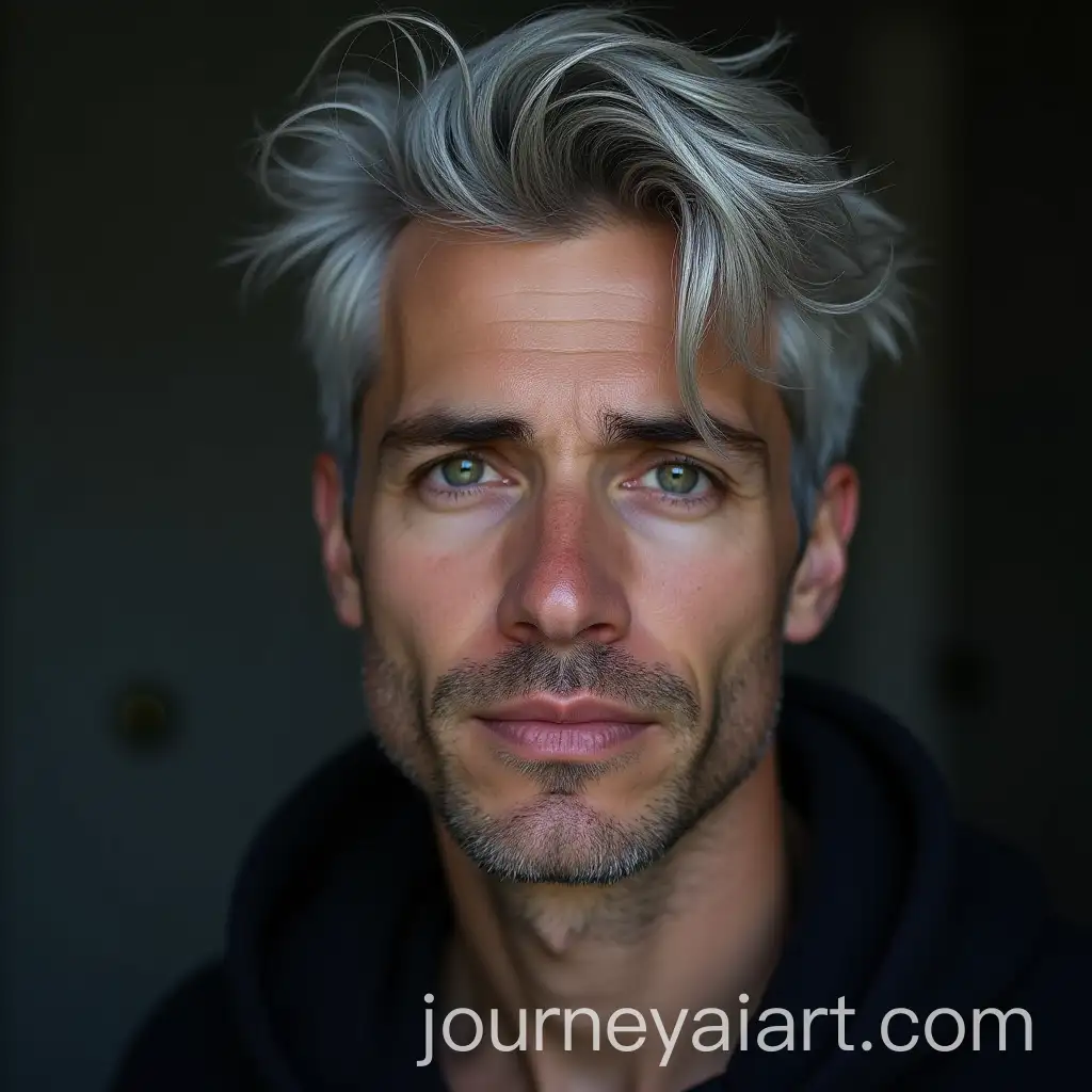 Thin-Man-with-Dark-Eyes-and-Grey-Hair-in-a-Natural-Setting