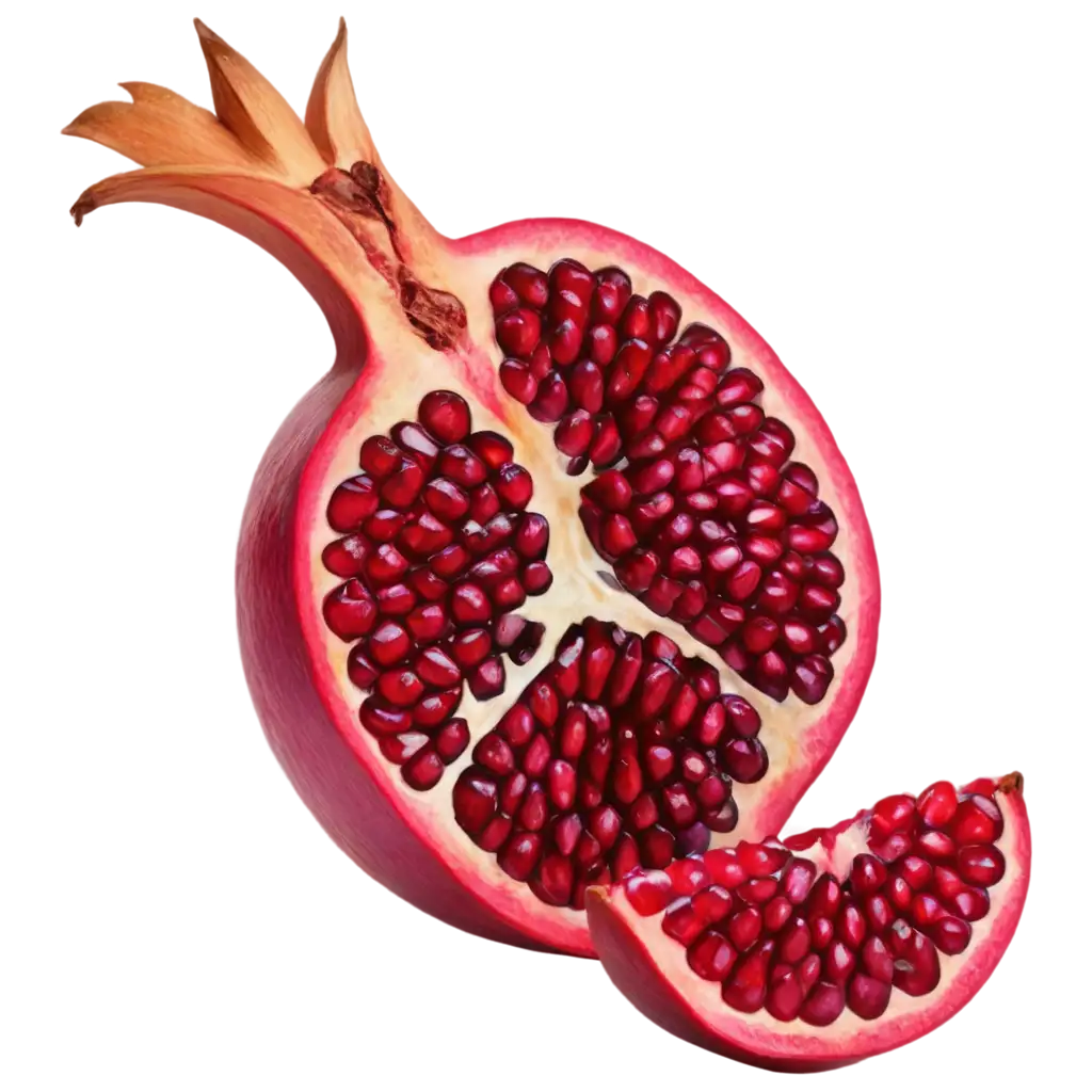 Pomegranate-Cut-in-Half-PNG-Rich-Red-Seeds-Inside-for-HighQuality-Clarity-and-Detail