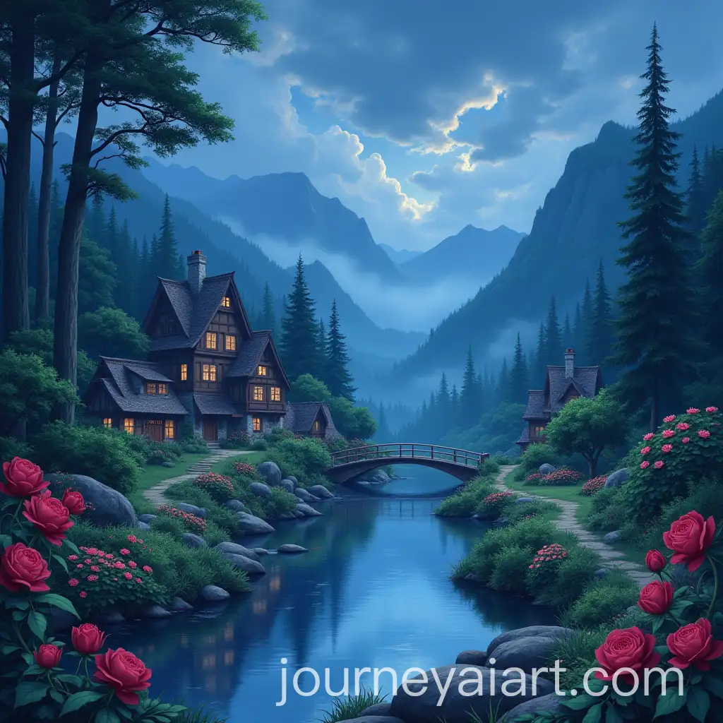 Mysterious-Village-Surrounded-by-Dark-Forests-and-Wild-Roses-in-Studio-Ghibli-Anime-Style
