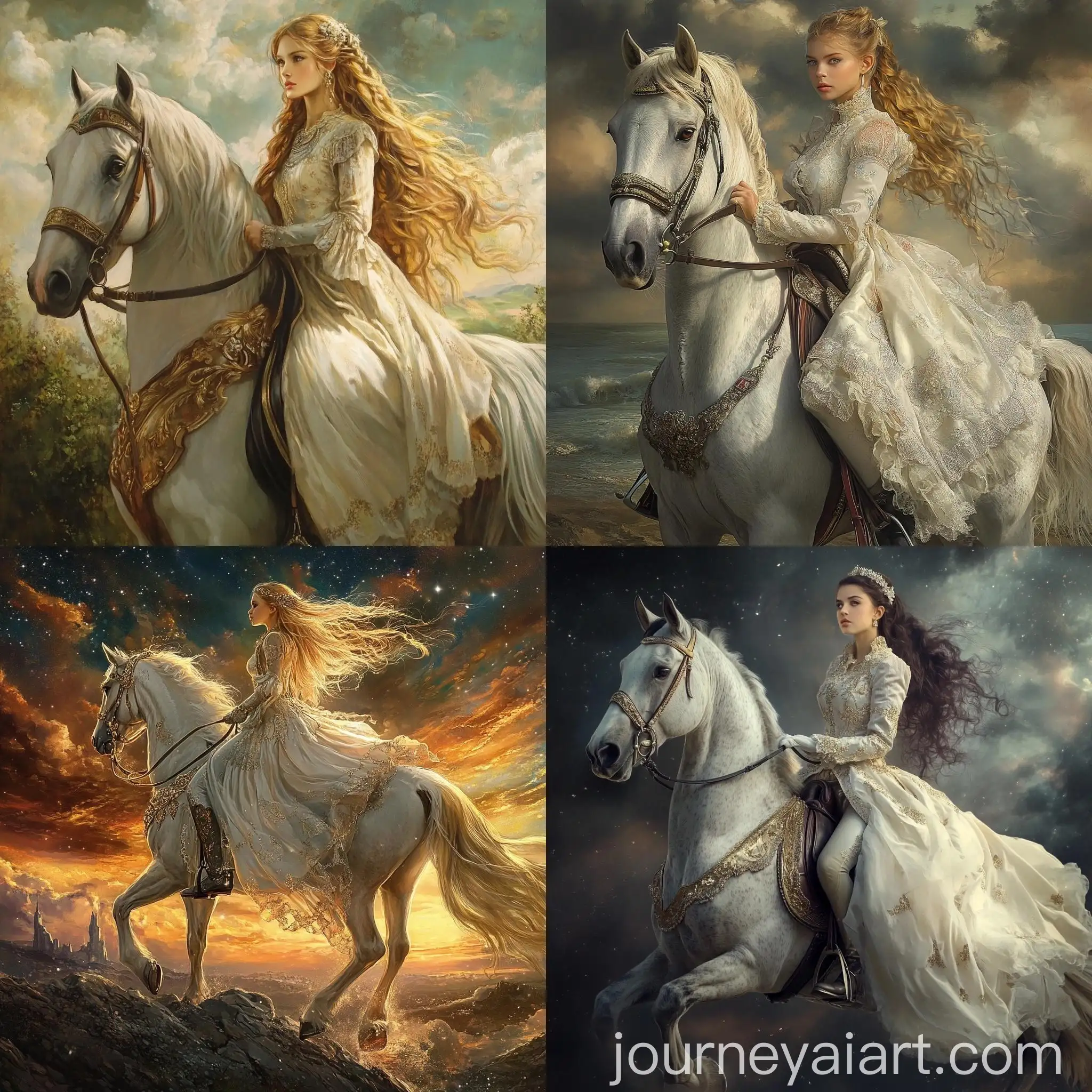 Beautiful-Woman-Riding-a-Majestic-Horse-in-a-Sunlit-Meadow
