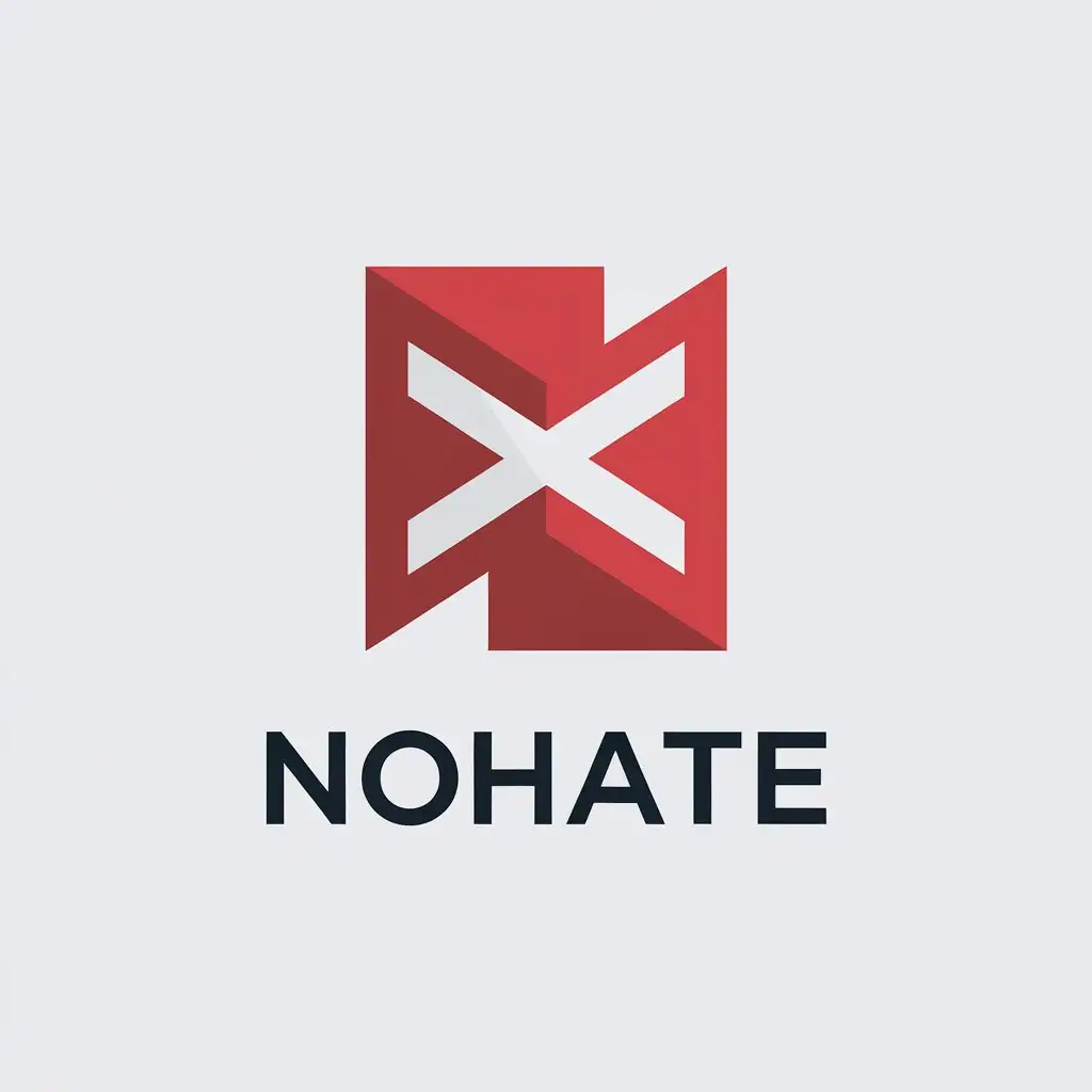 LOGO Design for NoHate Block Hate Symbol with Minimalistic Text for Technology Industry