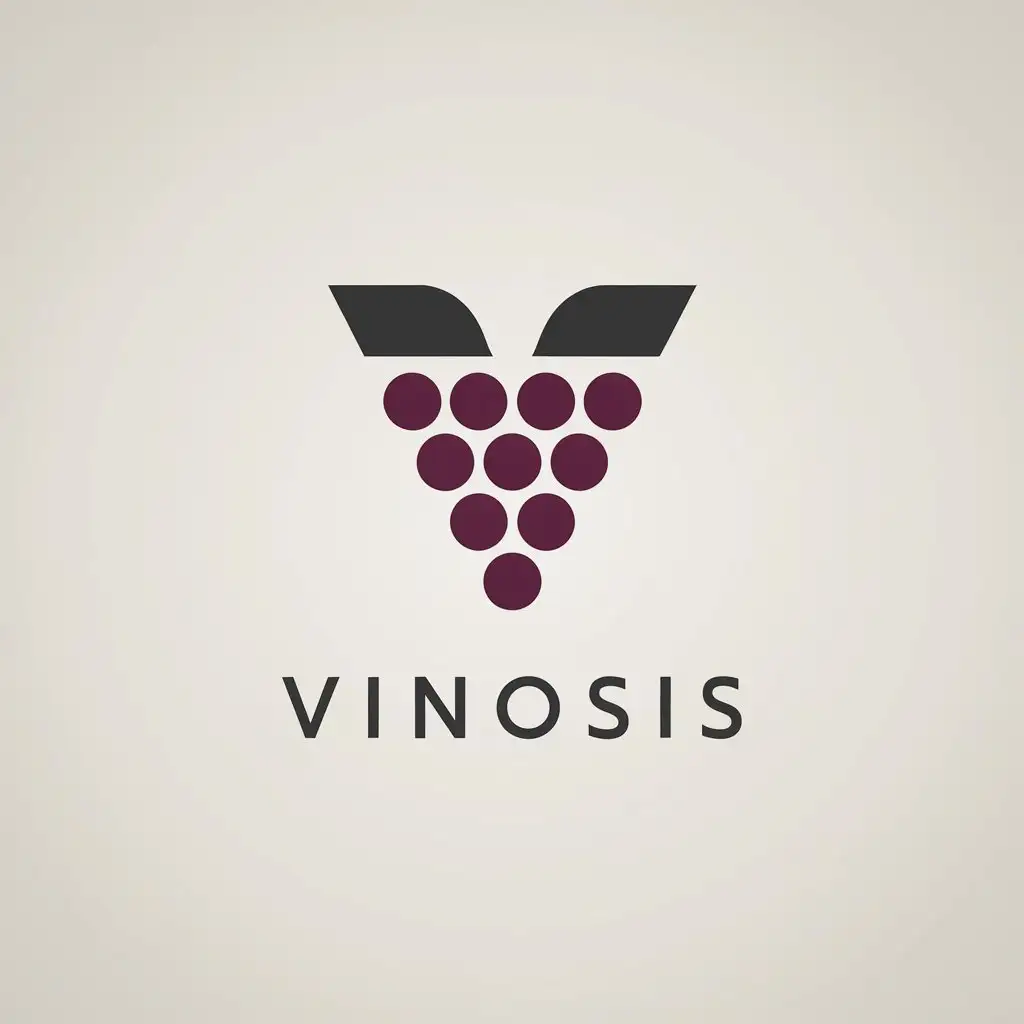 LOGO Design for Vinosis Minimalist V with Grape Seeds Clear Background