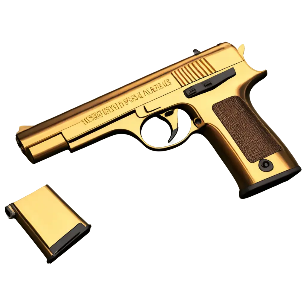 Golden-Magazine-Pistol-Loaded-3D-PNG-HighQuality-Image-for-Digital-Design-Visual-Projects