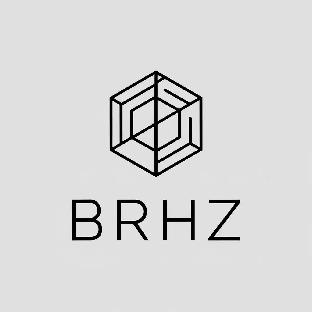 a vector logo design,with the text "BRHZ", main symbol:Linear geometry, processor, internet, big data,Minimalistic,be used in Technology industry,clear background