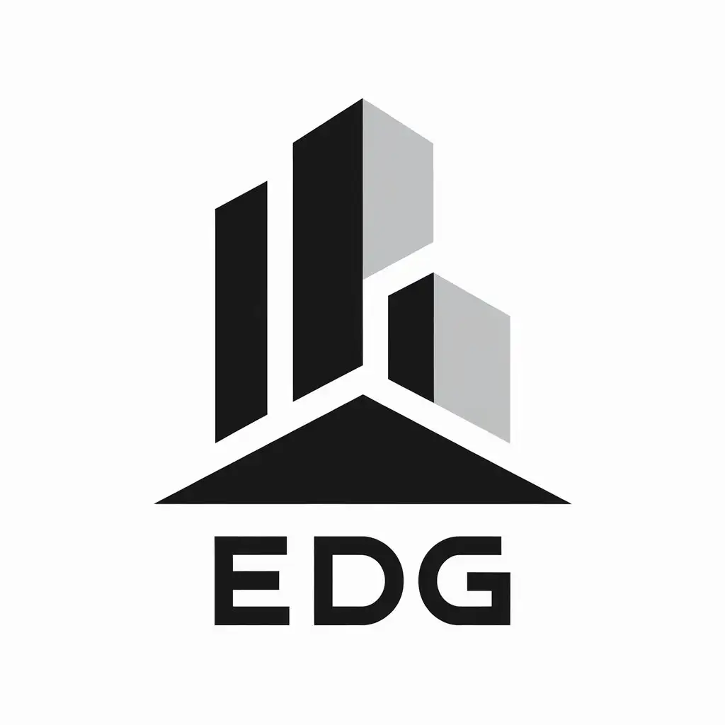 LOGO Design for EDG Black and White Minimalistic Vector for Real Estate Industry