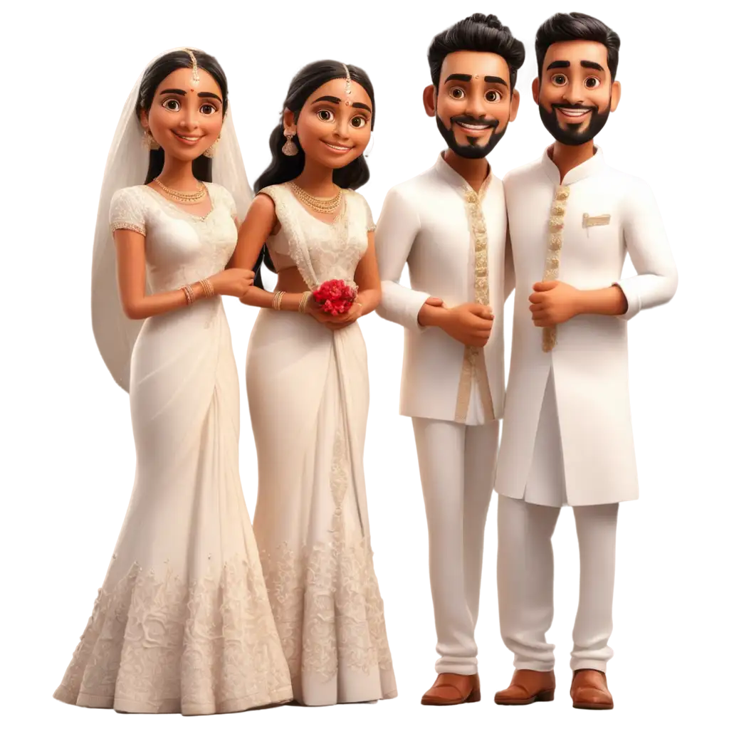 SEOFriendly-Kerala-Wedding-Caricature-PNG-Image-Bride-and-Groom-Standing