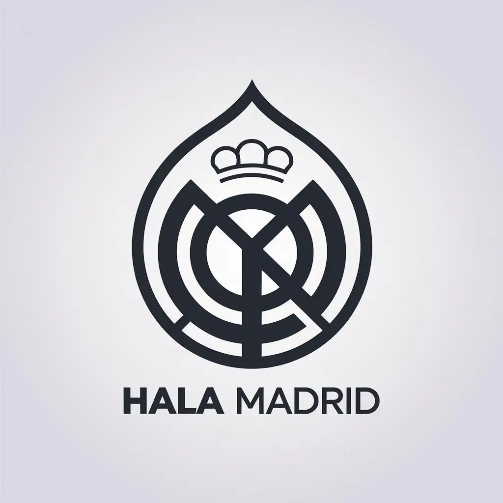 LOGO Design for Hala Madrid Minimalistic Vector with Clear Background