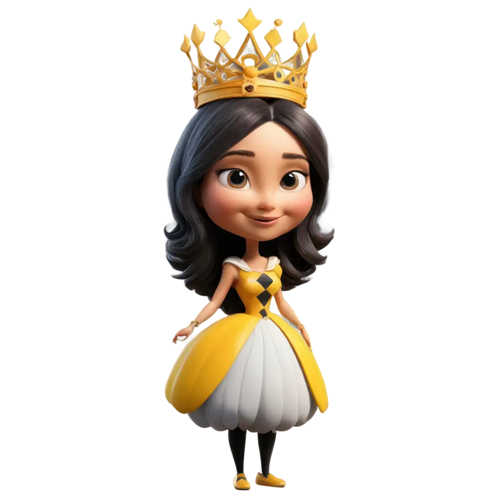 Queen-Bee-Caricature-with-Crown-in-Forest-PNG-Image