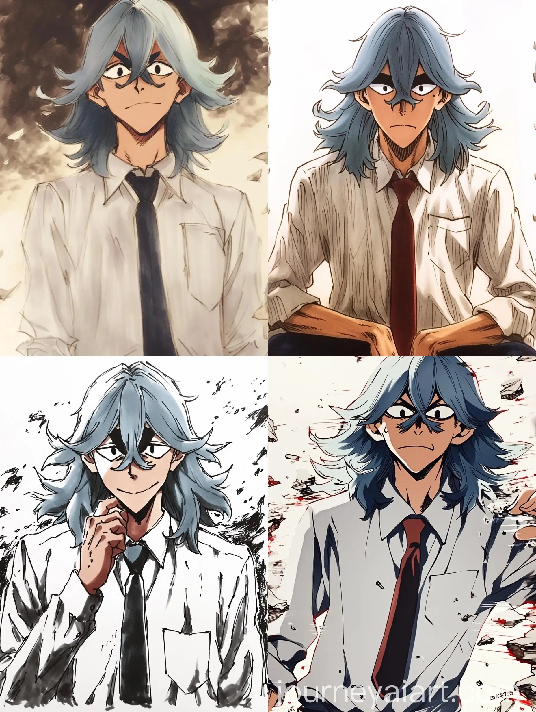 Watercolor-Manga-Character-from-Black-Clover-with-Copic-Marker-Style