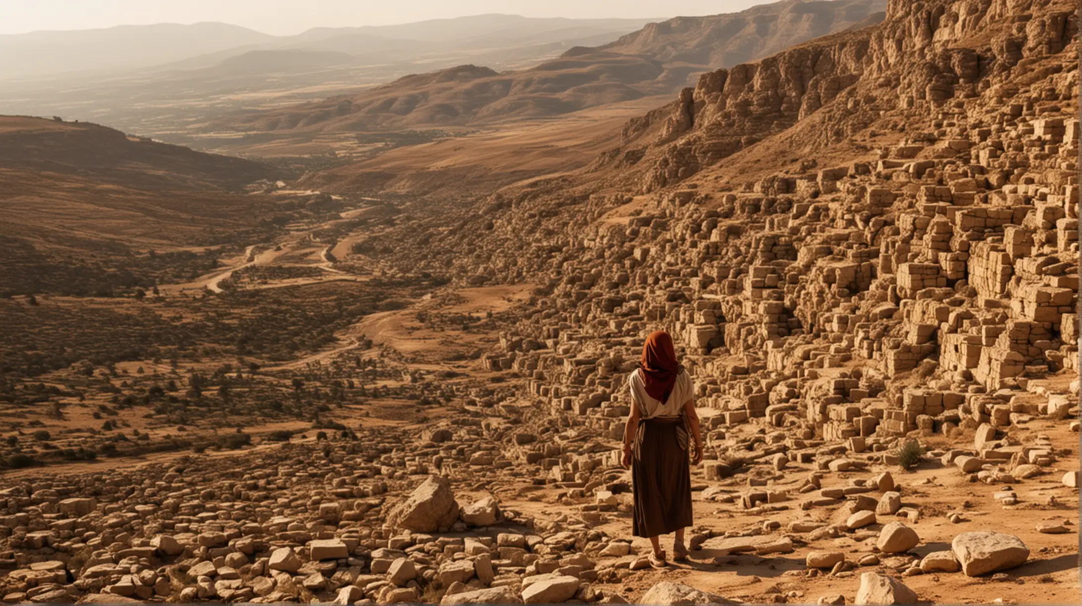 Ordinary Woman in Ancient Samaria Under the Relentless Sun