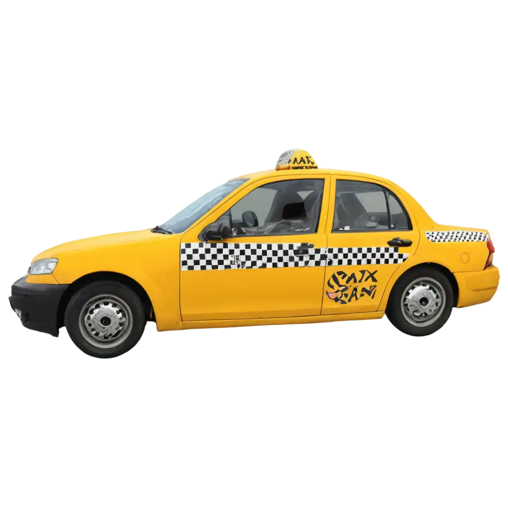 Yellow taxi side view