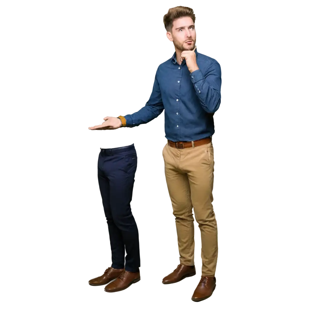 Male-Person-in-Formal-Shirt-and-Pants-Standing-and-Explaining-Something-PNG-Image-Clear-and-Professional