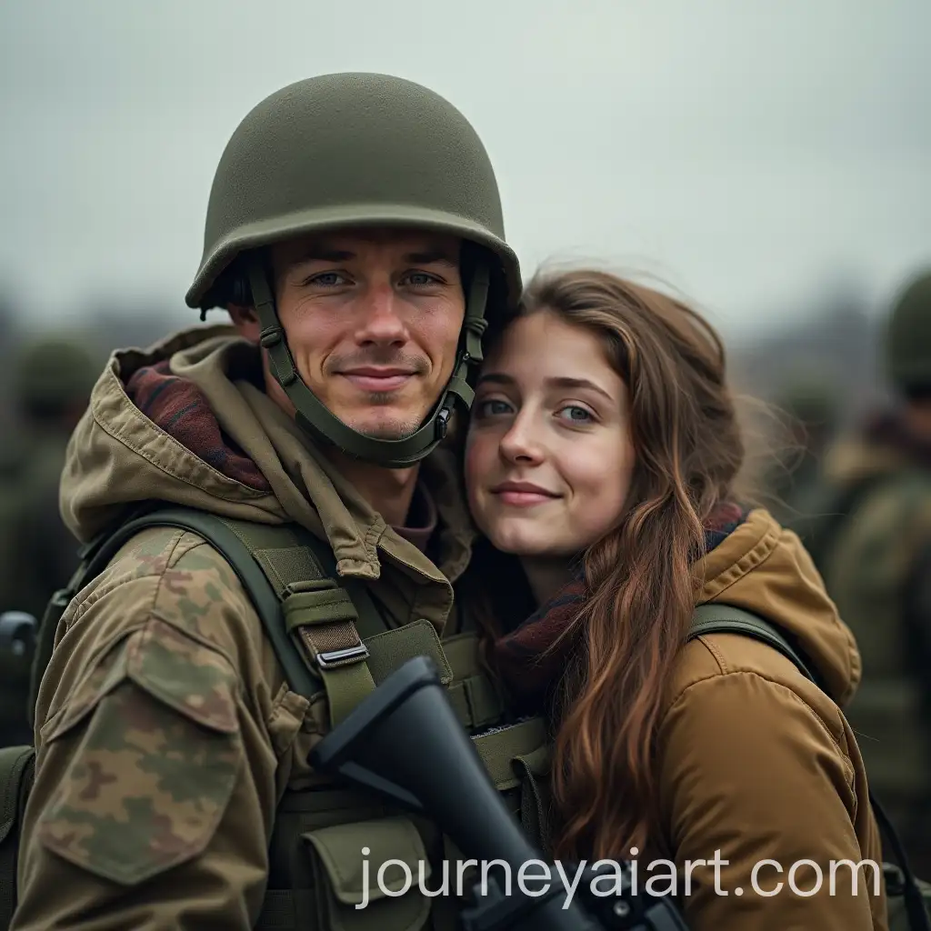 Soldier-Protecting-Young-Vulnerable-Woman-in-a-War-Zone
