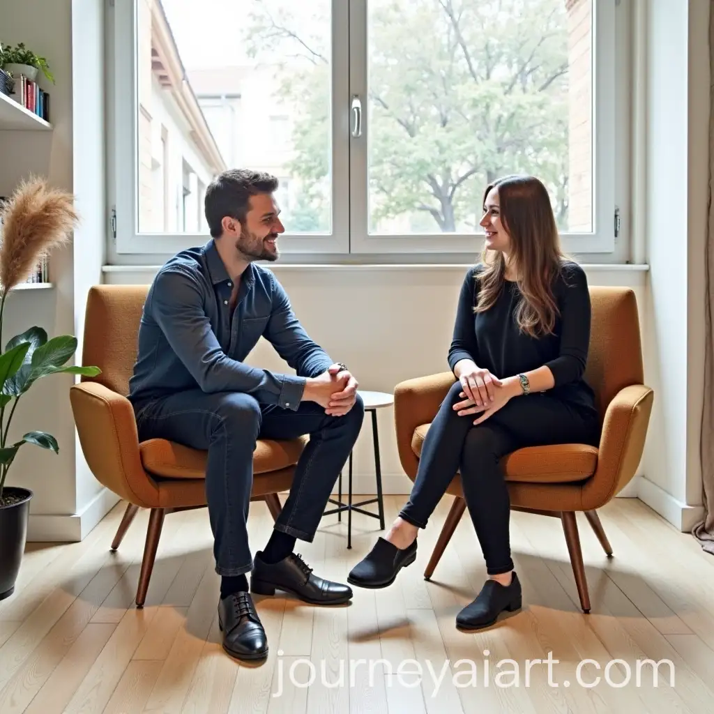 Journalist-and-TwoTitre-et-expansion-AI-People-in-Armchairs