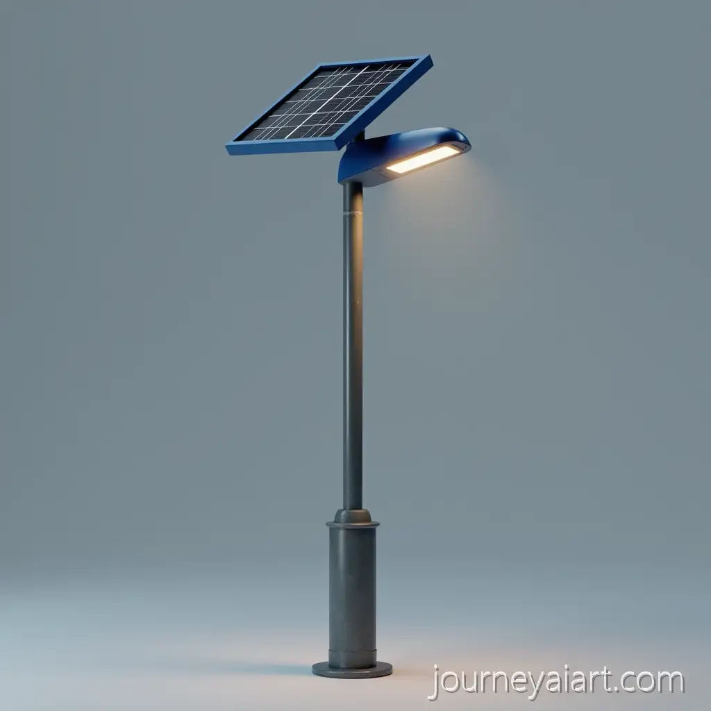 Solar-Lighting-Post-RenderRealistic-Solar-Lighting-Post-with-Gray-Anthracite-Base-and-Blue-Marbled-Solar-Panel-System