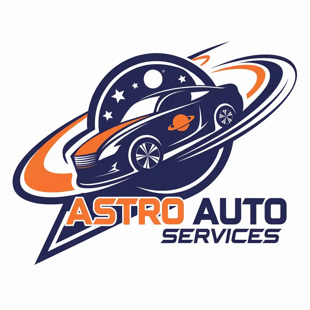 LOGO Design for Astro Auto Services Car Space Theme with a Modern Automotive Industry Feel