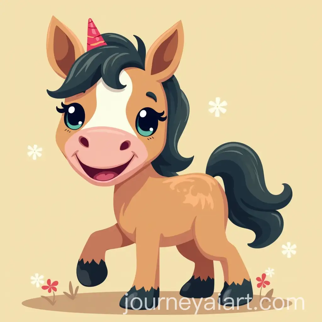 Adorable-CartoonAI-Art-Prompt-ExpansionStyle-Horse-with-Playful-Expression