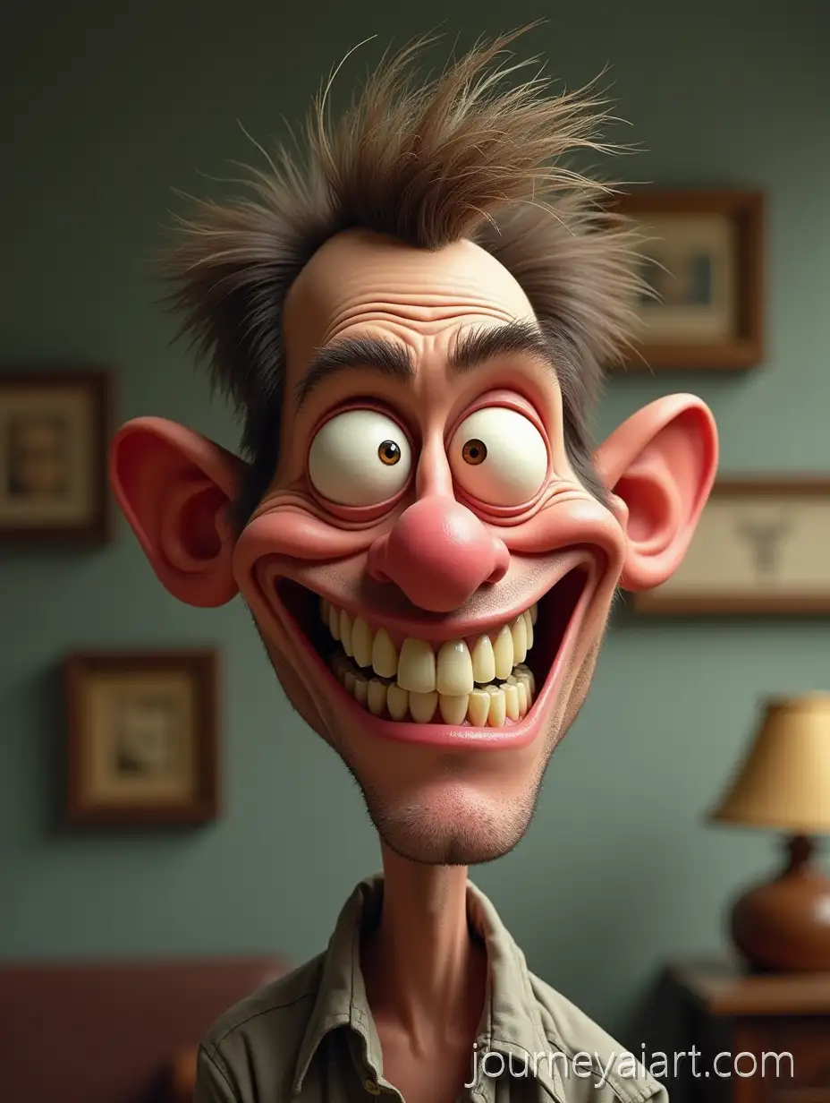 Exaggerated-Caricature-of-a-WildFunny-caricature-of-manHaired-Cartoon-Man-with-Enormous-Features