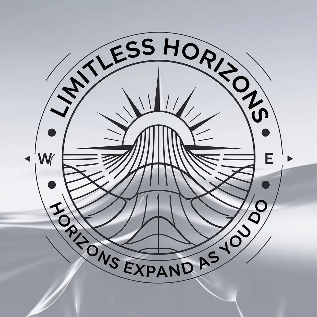 LOGO Design For Limitless Horizons Expanding Waves and Rising Sun Theme