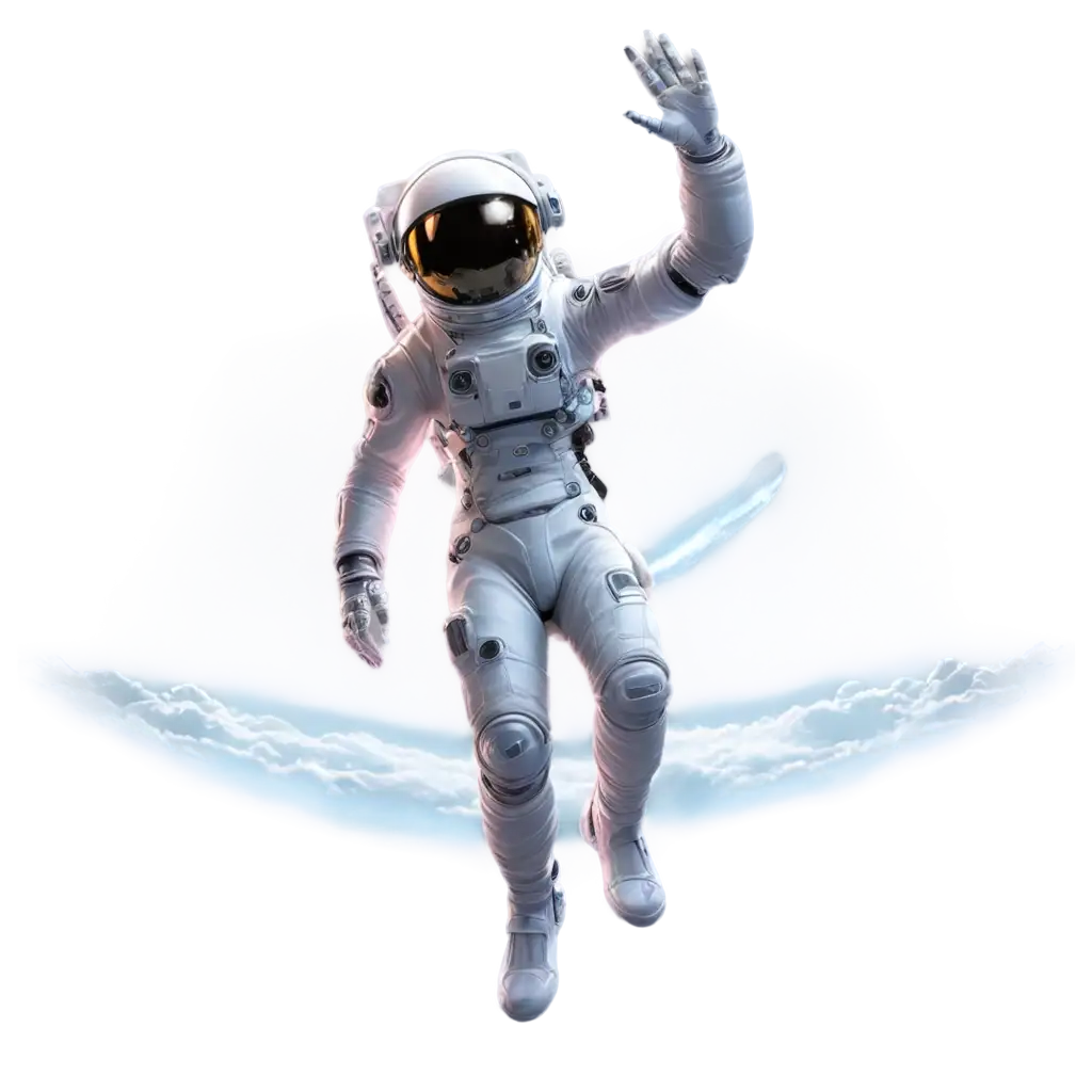 Acid-Style-Astronaut-Floating-Above-Clouds-PNG-Image-with-RTX-Lighting-Effects