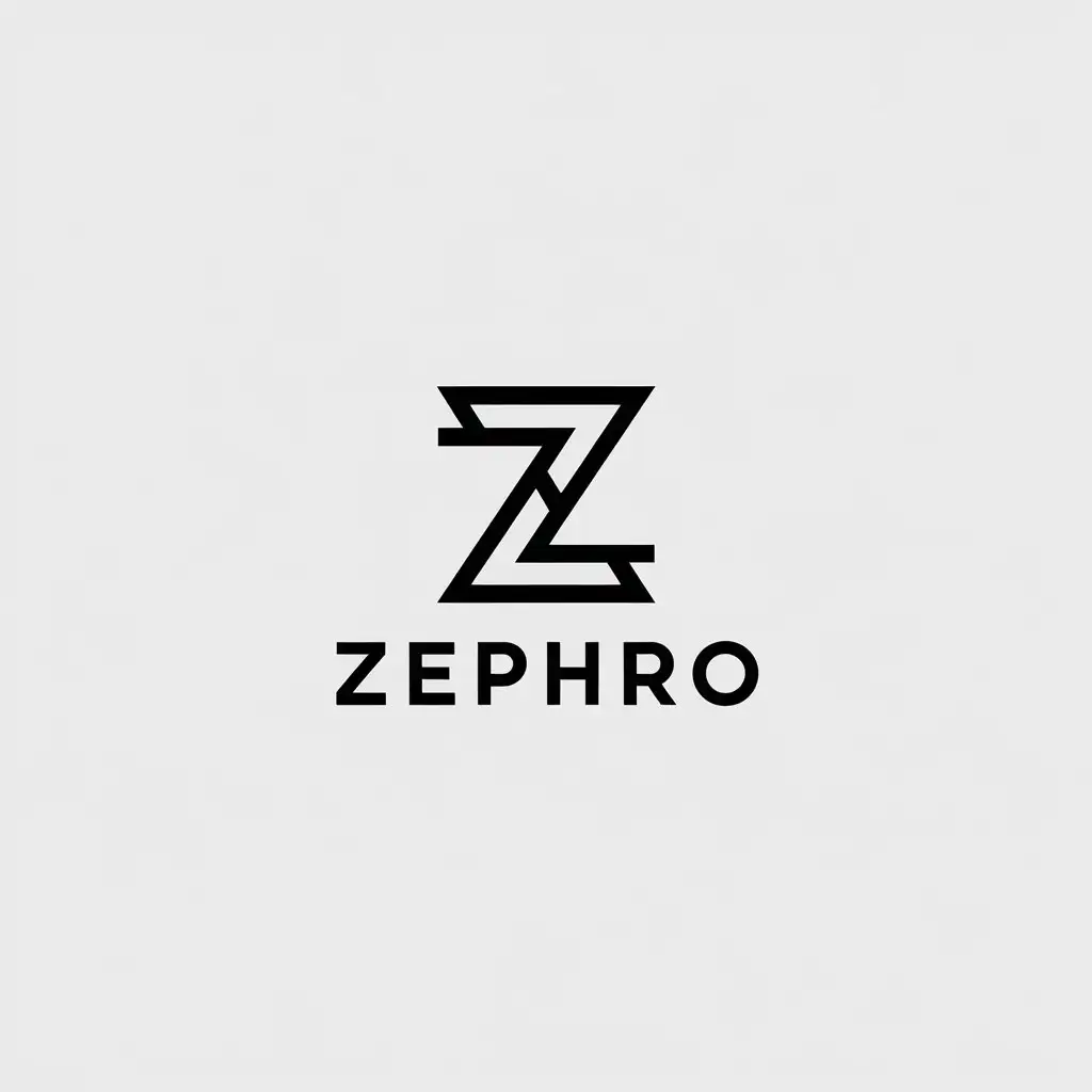 LOGO Design for ZEPHRO Minimalistic Z Symbol with Clear Background