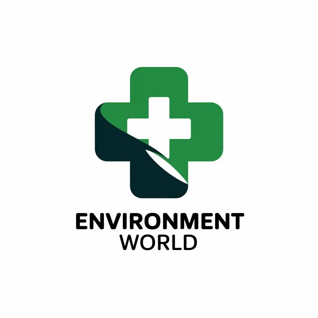 LOGO Design for Environment World Vector Style with Medical Assistance Symbol and Clear Background