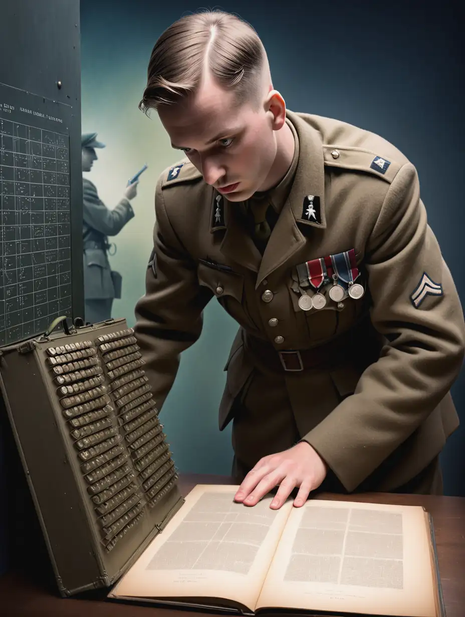 A soldier deeply curios with  The enigma.  Set in 1940 during height of ww2