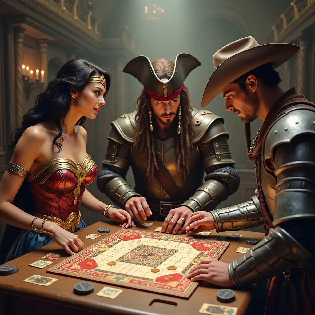 Fantasy-Heroes-Engaged-in-Board-Game-Night