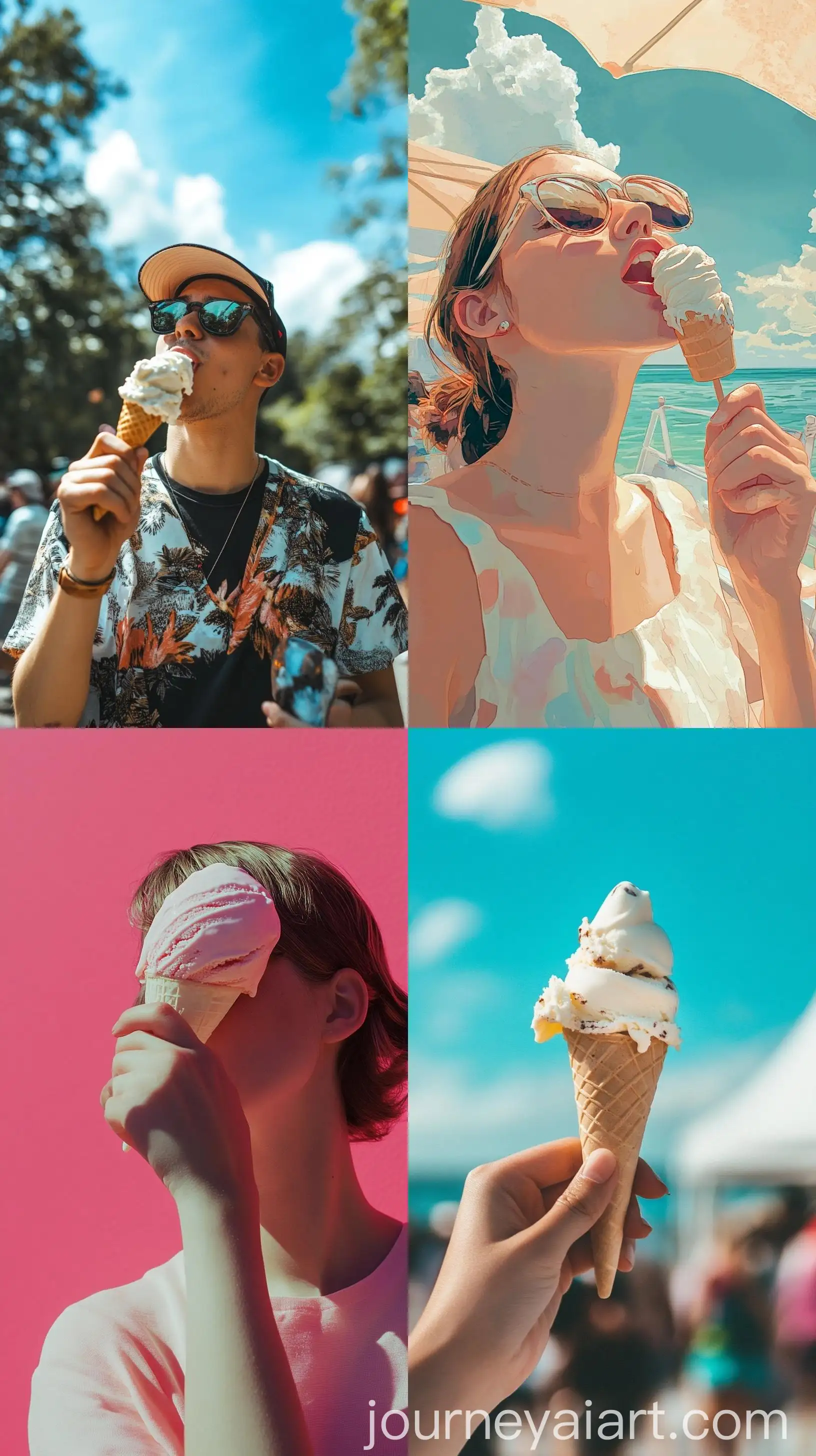 Enjoying-Ice-Cream-in-Summer-Heat