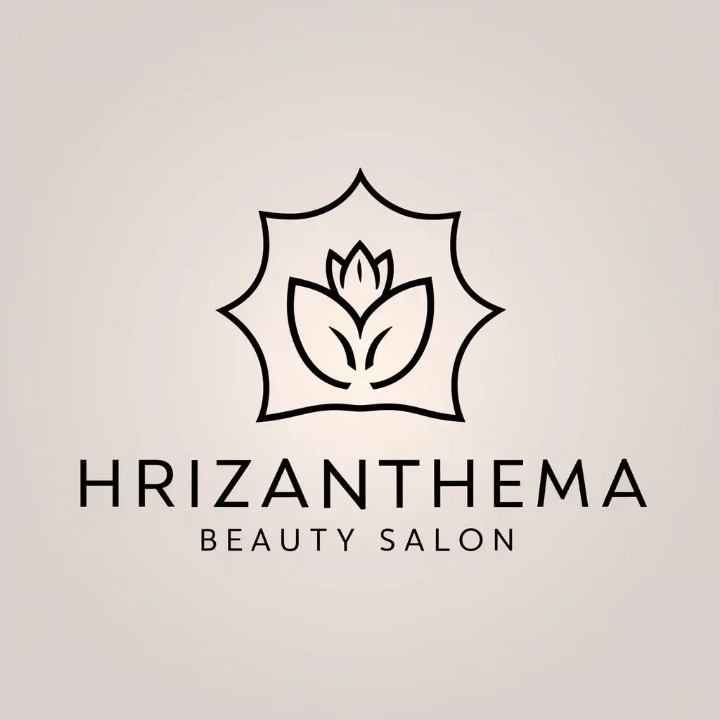 LOGO-Design-For-HRIZANTHEMA-Minimalistic-Beauty-Salon-Symbol-in-Beauty-Spa-Industry