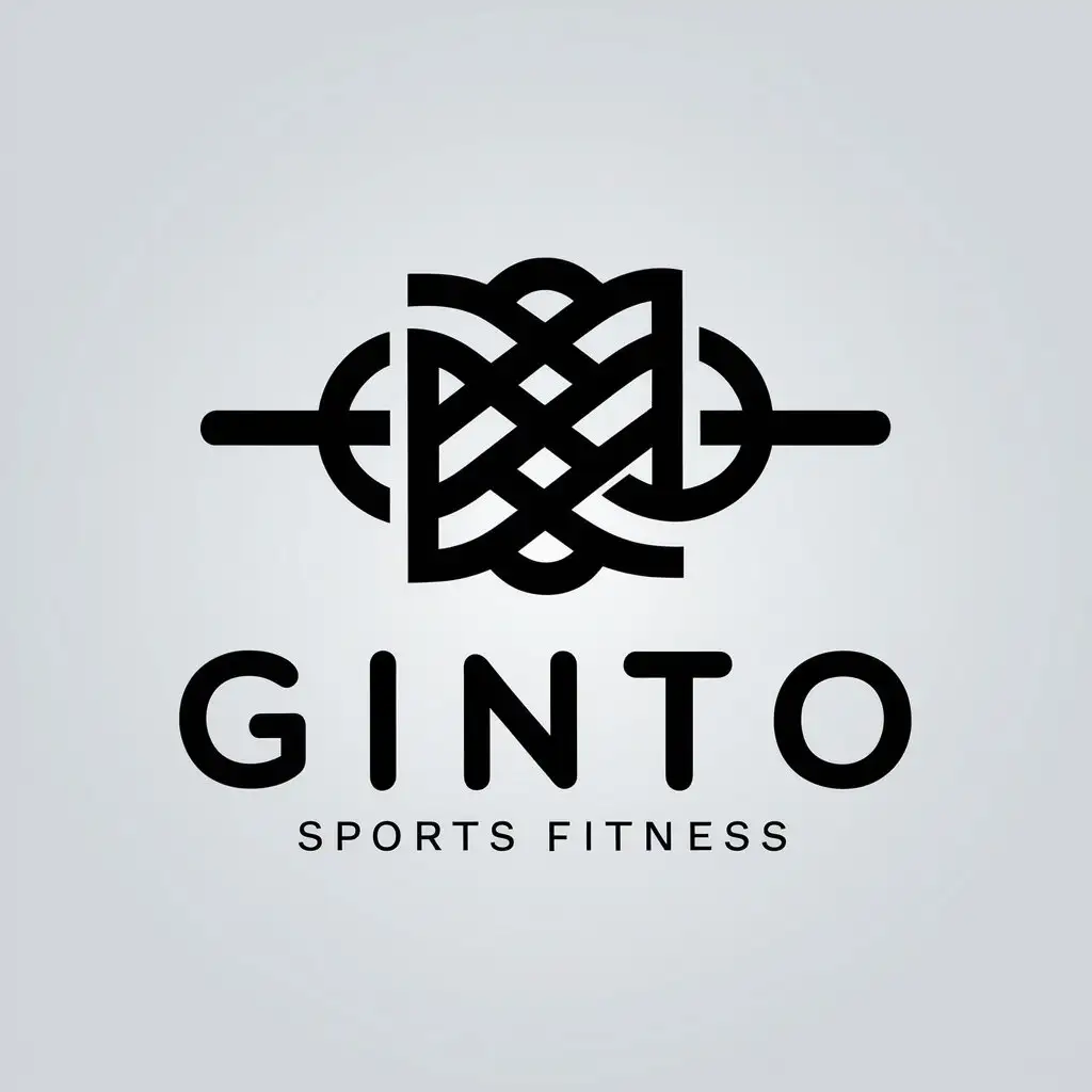 a vector logo design,with the text "Ginto", main symbol:modernized, rope, weaving,,Minimalistic,be used in Sports Fitness industry,clear background