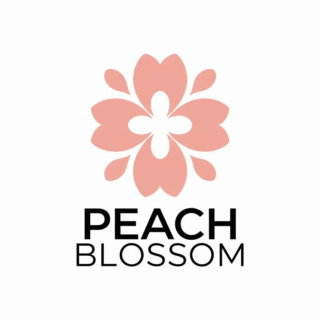 LOGO Design for Peach Blossom Elegant Peach Blossom Symbol with Simplistic Design for Various Industries