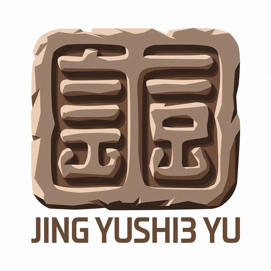 LOGO Design for Jing Yushi3 Yu Stone Carving Symbol for Travel Industry with Clear Background