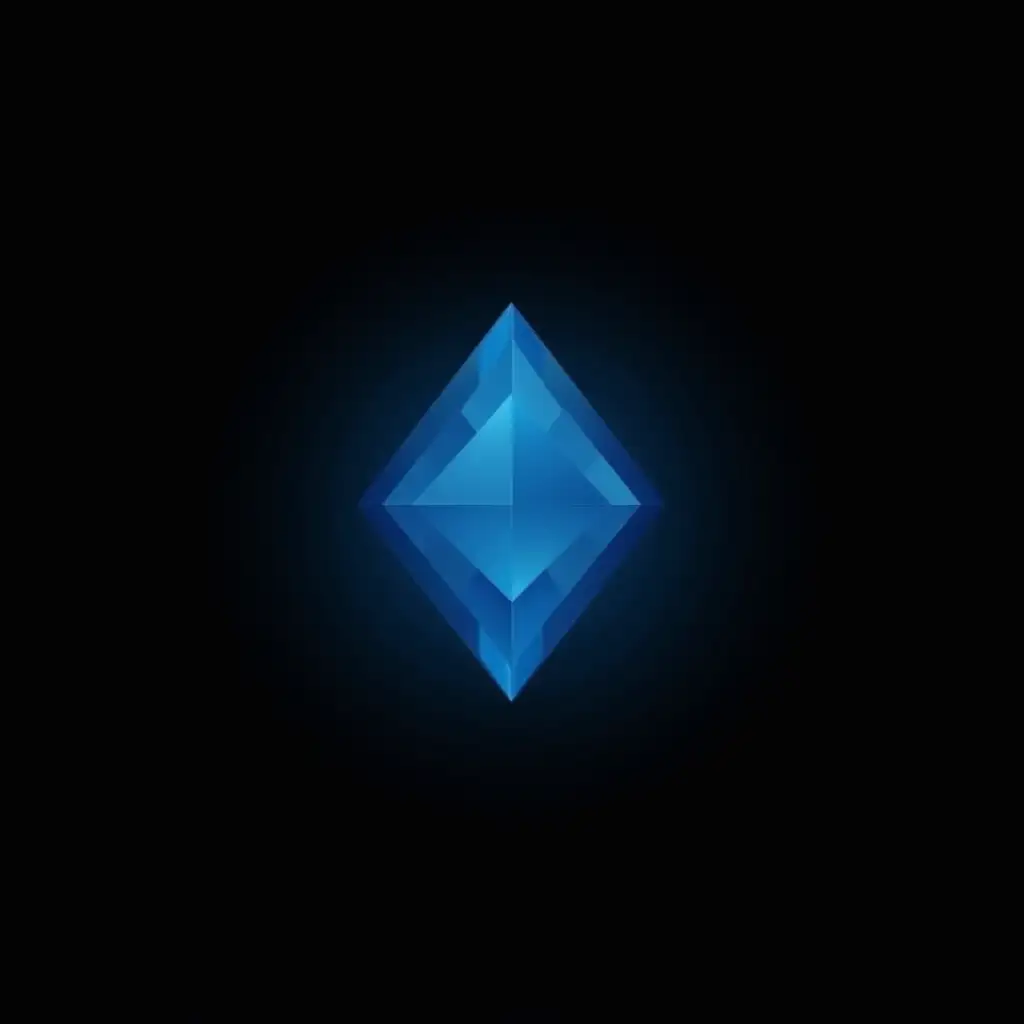 Minimalist-Geometric-Blue-Diamond-on-Black-Background