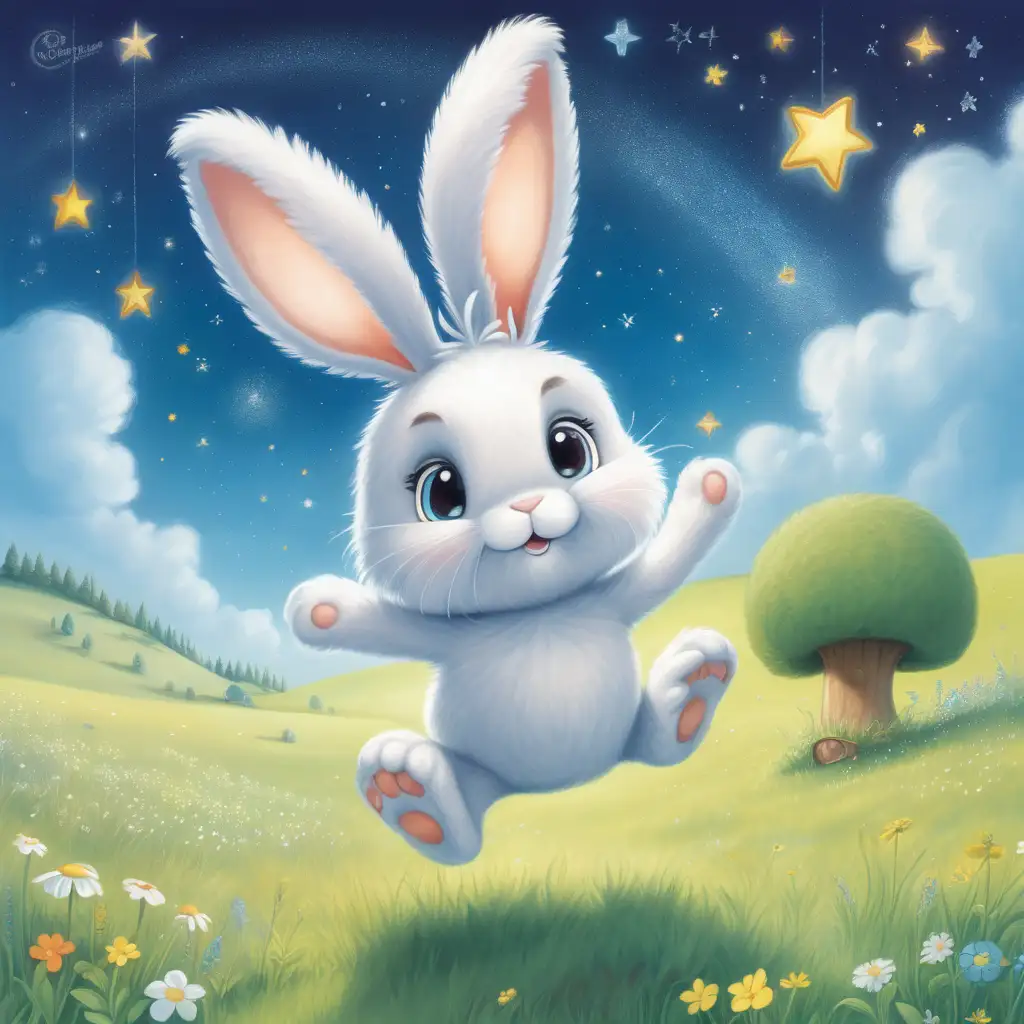 Magical Bunny Hopping through Starry Meadows