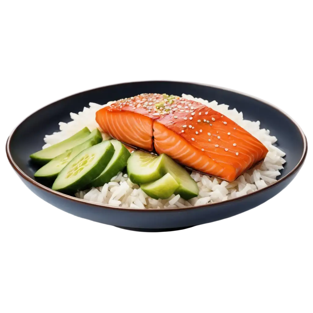 UltraRealistic-Teriyaki-Salmon-Bowl-PNG-Image-HighQuality-and-Vivid-Details-for-Culinary-Visuals