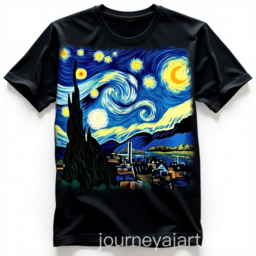 Vincent-van-Goghs-The-Starry-Night-Black-TShirt-Design