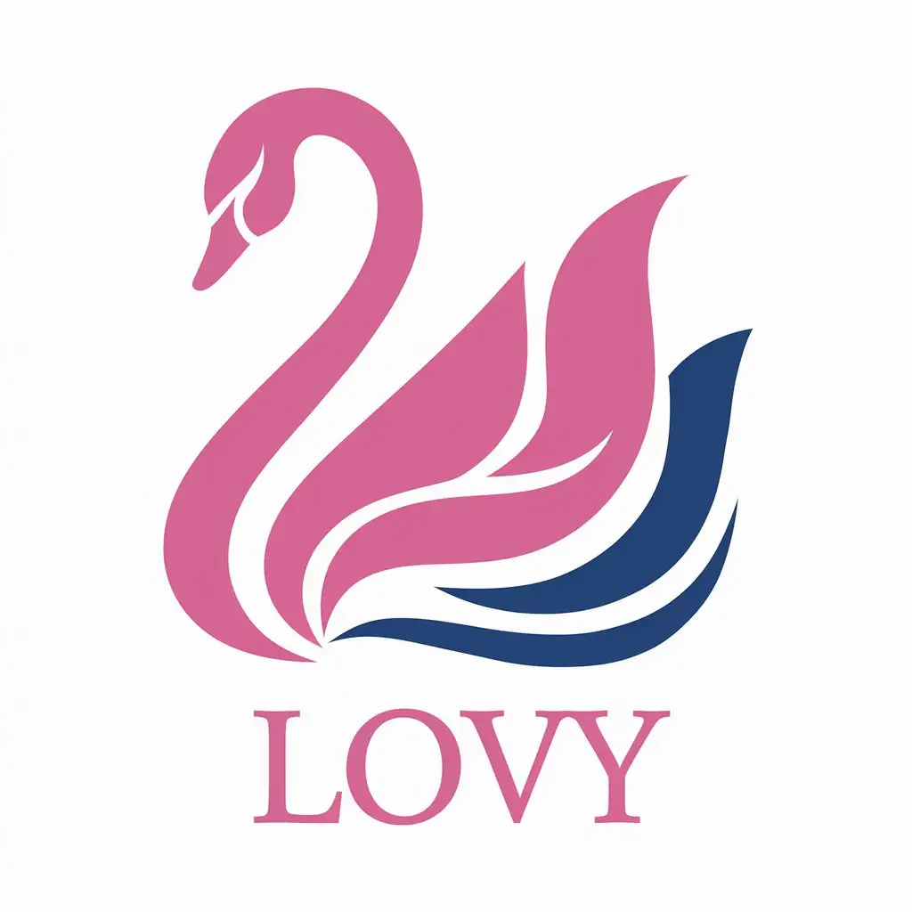 LOGO Design for LOVY Pink Blue Swan Symbol for Beauty Spa Industry